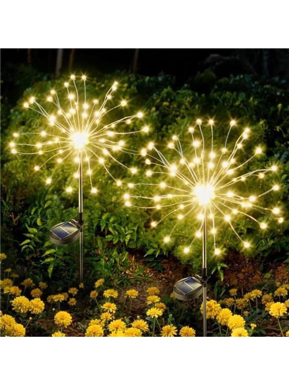 Solar Fireworks Lights Outdoor 120 LED Copper Wire Garden Patio Yard Decorative